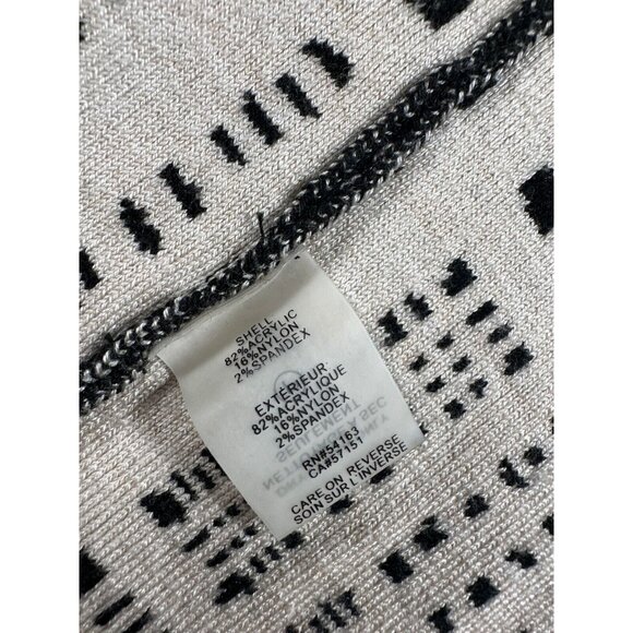 Ivanka Trump Womens Small Black Cream Open Front Cardigan Long Sleeve Abstract - Picture 15 of 16